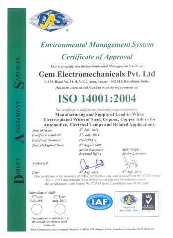 ISO 14001-2004 Environmental Management System Certification