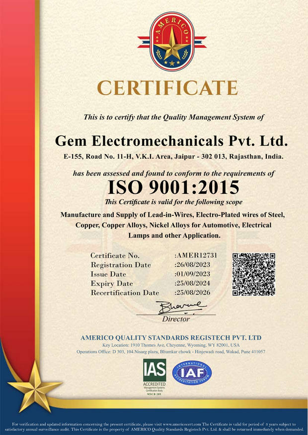 ISO 9001-2015 Quality Management System Certification